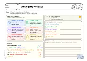 Vorschau - Arbeitsblätter - Writing about my holidays - Schreibtraining im Simple Past - Seite 1