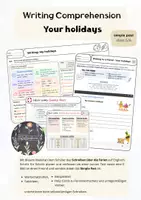 Vorschau - Arbeitsblätter - Writing about my holidays - Schreibtraining im Simple Past - Deckblatt