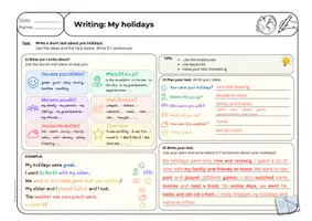 Vorschau - Arbeitsblätter - Writing about my holidays - Schreibtraining im Simple Past - Seite 2