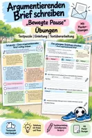 Vorschau - Arbeitsblätter - Argumentierender Brief – „Bewegte Pause“ | Textpuzzle, Einleitung & Textüberarbeitung - Deckblatt