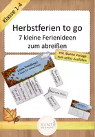 Vorschau - Bildkarten - Herbstferien to go Feriengruß mit 7 Ideen + Blanko-Vorlage - Deckblatt