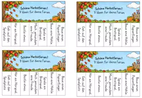 Vorschau - Bildkarten - Herbstferien to go Feriengruß mit 7 Ideen + Blanko-Vorlage - Seite 2