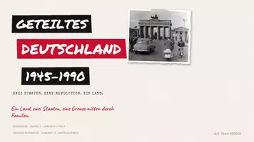 Vorschau - Präsentationen/Tafelbilder - Geteiltes Deutschland und der Weg zur Einheit 1945–1990 – Foliensatz Geschichte Klasse 9 (PPTX + PDF, 416 Folien) | Geschichtsträchtig - Seite 1