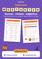 Vorschau - Arbeitsblätter - Halloween Wortarten üben Klasse 2/3 - Deckblatt