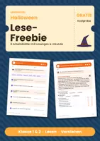Vorschau - Arbeitsblätter - Halloween Lesen Freebie Klasse 1/2 - Deckblatt