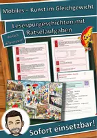 Vorschau - Mal- und Bastelvorlagen - Mobiles – Kunst im Gleichgewicht – Lesespurgeschichte mit Rätselaufgaben (Klasse 6) - Deckblatt