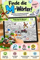 Vorschau - Arbeitsblätter - Finde die M-Wörter! Interaktives Smartboard Suchspiel - Deckblatt