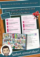 Vorschau - Arbeitsblätter - Bildsprache der Werbung – wie Bilder überzeugen – Lesespurgeschichte mit Rätselaufgaben (Klasse 10) - Deckblatt
