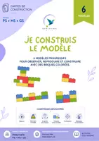 Aperçu - Apprentissages en autonomie - Je construis le modèle – 6 cartes de constructions en briques | PS MS GS - Page de couverture