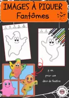 Aperçu - Matériel pour travaux manuels / dessin - Halloween – fantômes à piquer pour la fenêtre - Page de couverture