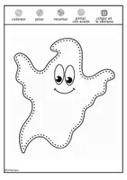 Vista previa - Hojas de trabajo - Halloween: fantasmas para picar y decorar la ventana - página 1