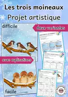 Aperçu - Matériel pour travaux manuels / dessin - Les trois moineaux – projet d'arts plastiques d'hiver - Page de couverture