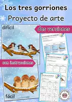 Vista previa - Manualidades / Dibujos para colorear - Los tres gorriones: proyecto de arte de invierno en dos niveles - Portada