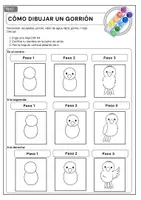 Vista previa - Manualidades / Dibujos para colorear - Los tres gorriones: proyecto de arte de invierno en dos niveles - página 3