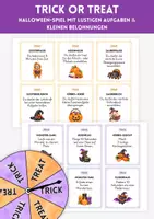 Vorschau - Spiele - Halloween-Spiel mit lustigen Aufgaben, Bewegung & kleinen Belohnungen - Klassenspiel Trick or Treat - Klassengemeinschaft -Halloween Aktivität, Ideen Grundschule - Deckblatt