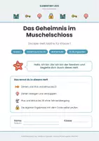 Vorschau - Arbeitsblätter - Mathe Klasse 1: Escape-Heft Das Geheimnis im Muschelschloss – Rätselräume mit Zahlenschloss im Zahlenraum bis 20 - Seite 1