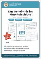 Vorschau - Arbeitsblätter - Mathe Klasse 1: Escape-Heft Das Geheimnis im Muschelschloss – Rätselräume mit Zahlenschloss im Zahlenraum bis 20 - Deckblatt