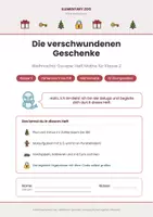 Vorschau - Arbeitsblätter - Mathe Klasse 2: Weihnachts-Escape-Heft Die verschwundenen Geschenke – Rätselräume mit Zahlenschloss im Zahlenraum bis 100 - Seite 1