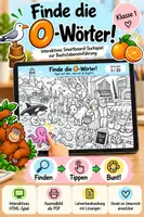 Vorschau - Arbeitsblätter - Finde die O-Wörter! Interaktives Smartboard-Suchspiel! - Deckblatt