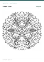 Vorschau - Mal- und Bastelvorlagen - Herbst-Mandala „Pilze & Farne“ 🍄 | Kostenlose Ausmalvorlage für Klasse 1–4 - Seite 2