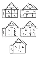 anteprima - Esercizi - Famiglie del corsivo, frecce direzionali, cielo prato terra - Pagina 1