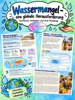 Vorschau - Arbeitsblätter - Wassermangel - ABs, Infografiken, Entscheidungsspiel - Deckblatt