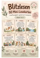 Vorschau - Stationenlernen - 50 Blitzlesekarten für Klasse 1 & 2 - Deckblatt