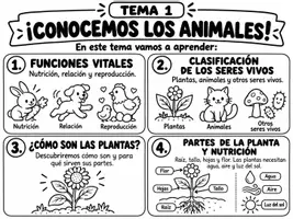 Vista previa - Unidades / Secuencias / Situaciones de Aprendizaje - Pack cono seeres vivos, clasificacion de seres vivos, plantas su partes y explicacion, nutrición y carteles de palntas en peligro de extinción para tarea final. - página 1