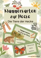 Vorschau - Aufgabenkarten - Klammerkarten Heckentiere - Lebensraum Hecke Übung - Deckblatt