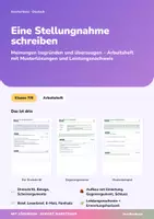 Vorschau - Unterrichtsreihen - Erörtern und Argumentieren | lineare, dialektische und textgebundene Erörterung, Leserbrief, Kommentar, Debatte | Deutsch Klasse 8–9 | mit Lösungen - Seite 3