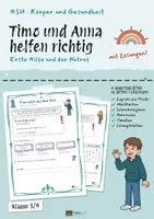 Vorschau - Unterrichtsreihen - Erste Hilfe: Arbeitsblätter Sachunterricht 3/4 – 41 Seiten mit Lösungen - Deckblatt