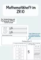 Vorschau - Arbeitsblätter - Mathematikheft im ZR 10 zum Wiederholen der Ziffern - Deckblatt