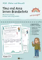 Vorschau - Unterrichtsreihen - Feuer und Brandschutz: Arbeitsblätter Sachunterricht 3/4, 41 Seiten + Lösungen - Deckblatt