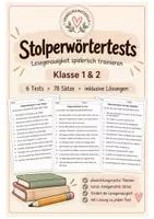 Vorschau - Arbeitsblätter - Stolperwörtertests Klasse 1 & 2 - Deckblatt