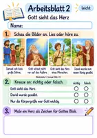 Vorschau - Arbeitsblätter - David – Gott sieht das Herz | Religion Klasse 1 Arbeitsblätter | Evangelische Religionslehre | 10 Arbeitsblätter als PDF - Seite 2