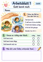 Vorschau - Arbeitsblätter - Mit Psalmen beten | Religion Klasse 1 Arbeitsblätter | Evangelische Religionslehre | 10 Arbeitsblätter als PDF - Seite 1