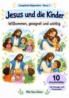 Vorschau - Arbeitsblätter - Jesus und die Kinder | Religion Klasse 1 Arbeitsblätter | Evangelische Religionslehre | 10 Arbeitsblätter als PDF - Deckblatt