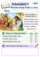Vorschau - Arbeitsblätter - Jesus und die Kinder | Religion Klasse 1 Arbeitsblätter | Evangelische Religionslehre | 10 Arbeitsblätter als PDF - Seite 1