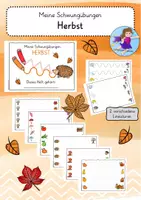 Vorschau - Arbeitsblätter - Meine Schwungübungen im Herbst - Deckblatt
