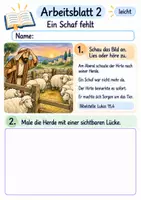 Vorschau - Arbeitsblätter - Das verlorene Schaf | Religion Klasse 1 Arbeitsblätter | Evangelische Religionslehre | 10 Arbeitsblätter als PDF - Seite 2