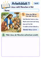 Vorschau - Arbeitsblätter - Jesus hilft und heilt | Religion Klasse 1 Arbeitsblätter | Evangelische Religionslehre | 10 Arbeitsblätter als PDF - Seite 1