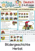 Vorschau - Fördermaterial/Inklusion - Bildergeschichte Herbst | Geschichten schreiben | digitale Tafelbilder & Arbeitsblätter | Klasse 2-4 - Deckblatt