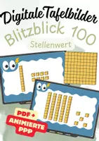 Vorschau - Präsentationen/Tafelbilder - Blitzblick bis 100 – Stellenwert Dienes | Digitale Tafelbilder Mathe Klasse 2 - Deckblatt