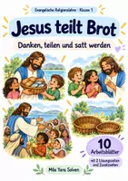 Vorschau - Arbeitsblätter - Jesus teilt Brot | Religion Klasse 1 Arbeitsblätter | Evangelische Religionslehre | 10 Arbeitsblätter als PDF - Deckblatt