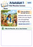 Vorschau - Arbeitsblätter - Jesus teilt Brot | Religion Klasse 1 Arbeitsblätter | Evangelische Religionslehre | 10 Arbeitsblätter als PDF - Seite 1