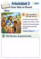 Vorschau - Arbeitsblätter - Beten mit Jesus | Religion Klasse 1 Arbeitsblätter | Evangelische Religionslehre | 10 Arbeitsblätter als PDF - Seite 3