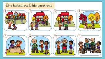 Vorschau - Fördermaterial/Inklusion - Bildergeschichte Herbst | Geschichten schreiben | digitale Tafelbilder & Arbeitsblätter | Klasse 2-4 - Seite 1