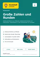 Vorschau - Arbeitsblätter - Große Zahlen Klasse 5 – Runden, Überschlag - Deckblatt