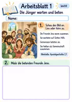 Vorschau - Arbeitsblätter - Pfingsten und die erste Gemeinde | Religion Klasse 1 Arbeitsblätter | Evangelische Religionslehre | 10 Arbeitsblätter als PDF - Seite 1