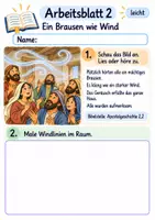 Vorschau - Arbeitsblätter - Pfingsten und die erste Gemeinde | Religion Klasse 1 Arbeitsblätter | Evangelische Religionslehre | 10 Arbeitsblätter als PDF - Seite 2